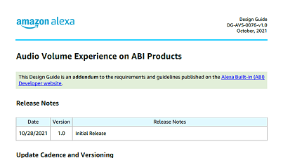 Design Guide - Audio Volume Experience on ABI Products - Design Guide (Authenticated)