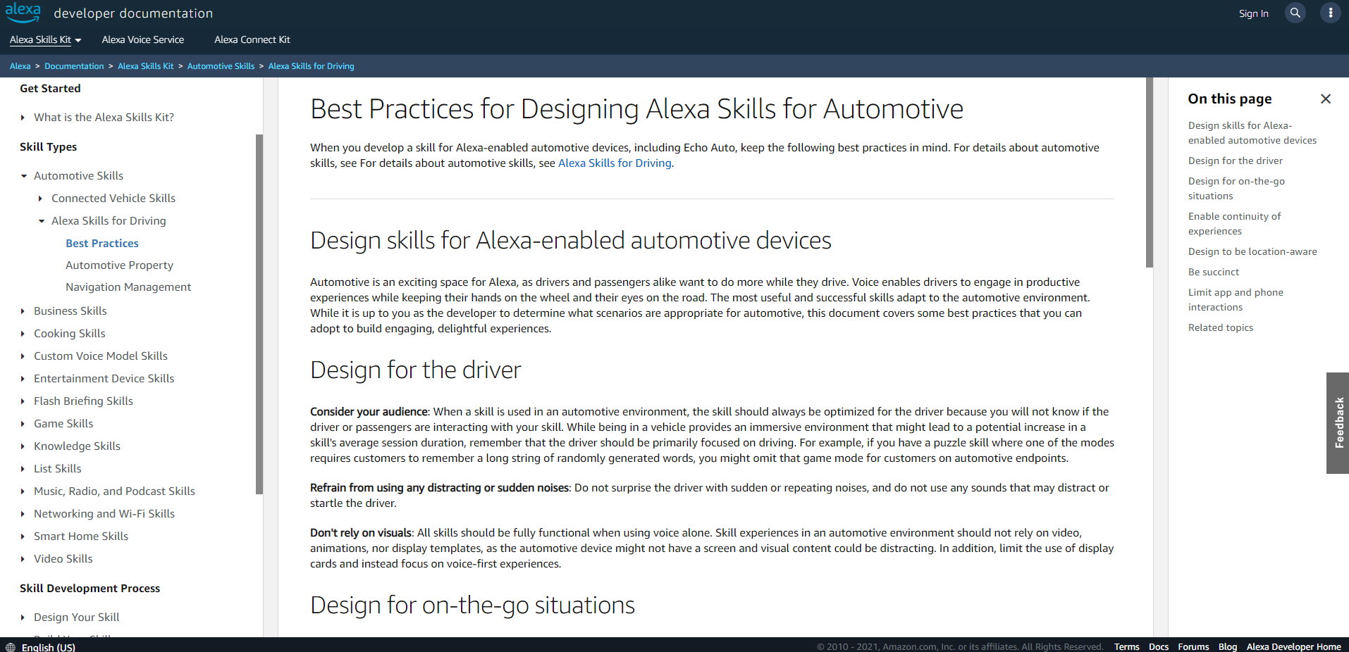 Best Practices for Designing Alexa Skills for Automotive - Technical Documentation