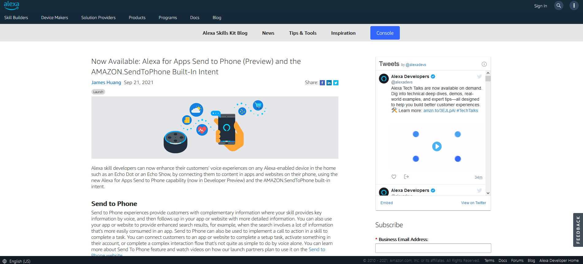 Alexa for Apps Send to Phone (Preview) and the AMAZON.SendToPhone Built-In Intent