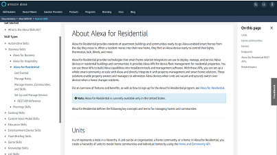 Alexa for Residential, API Documentation